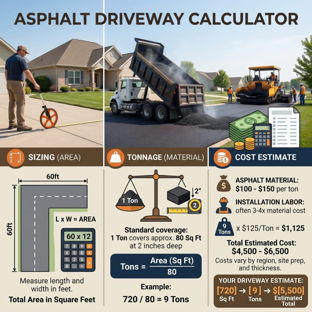 Asphalt driveway calculator