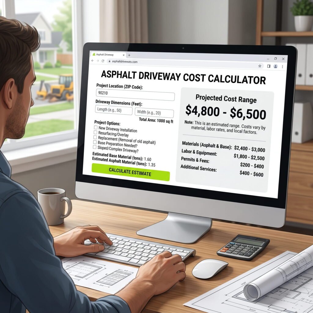 Asphalt driveway cost calculator