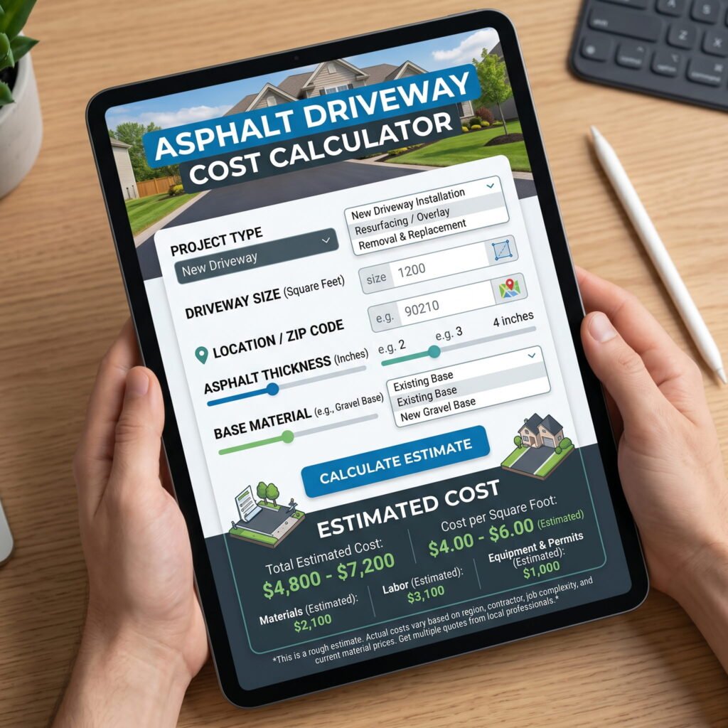 Asphalt Driveway Cost Calculator 