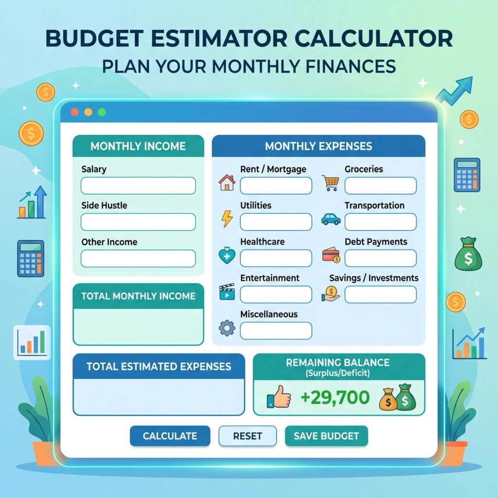 Budget Estimator Calculator