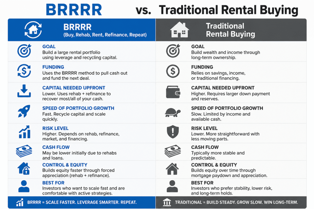 BRRRR vs. Traditional Rental Buying