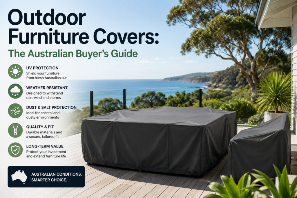 Outdoor furniture covers guide with coastal view

