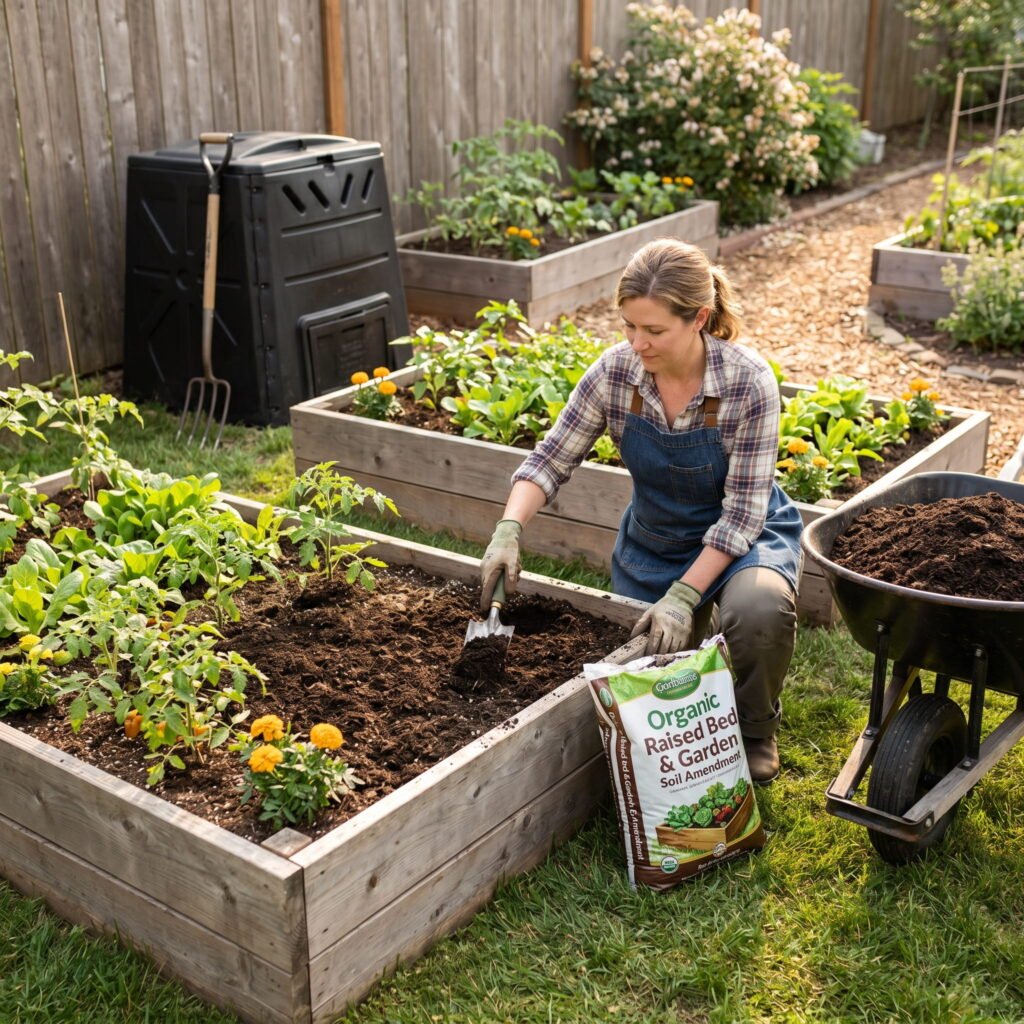 Compost for raised garden beds