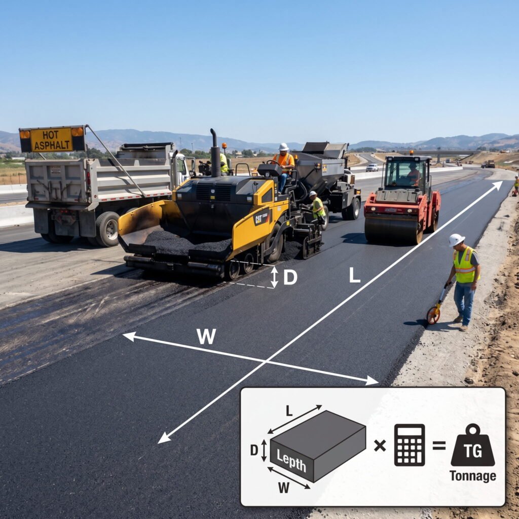 How to calculate asphalt tonnage