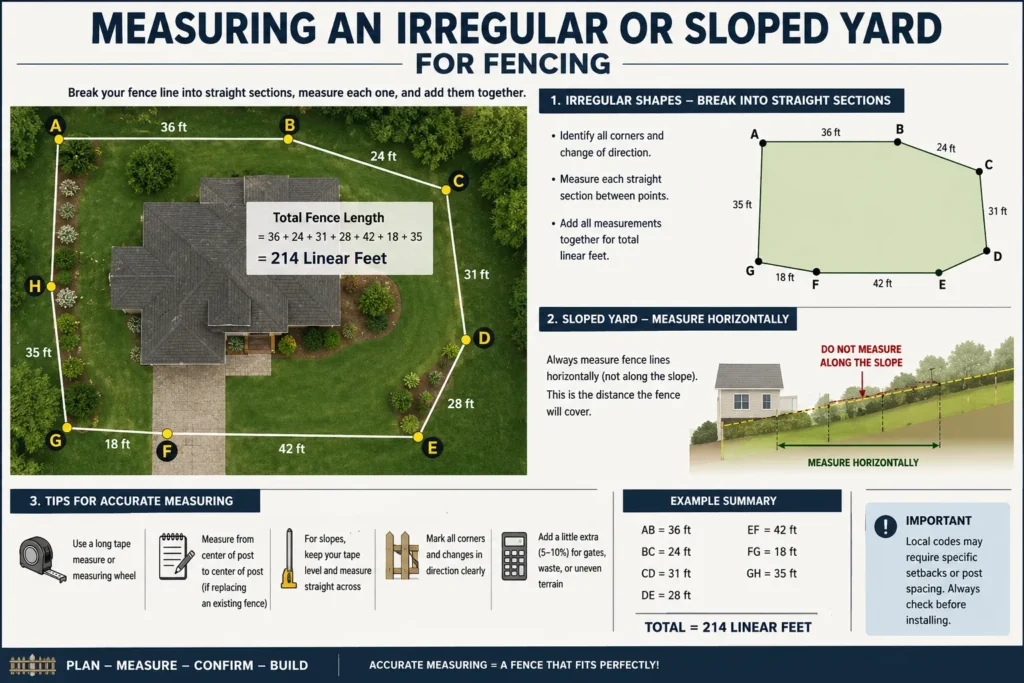 Measuring an Irregular or Sloped Yard for Fencing