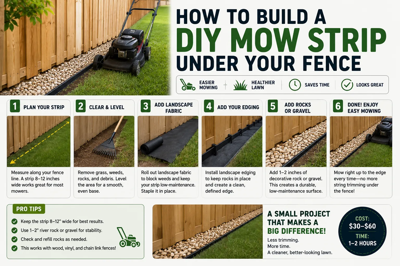 How to Build a DIY Mow Strip Under Your Fence